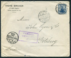 1915 Egypt Andre Bircher Cairo Censor Cover - Goteborg Sweden  - 1915-1921 Britischer Schutzstaat