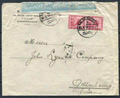 1915 Egypt Alexandria Censor Cover - John Lyon & Co. Goteborg Sweden  - 1915-1921 British Protectorate