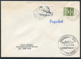 1976 Denmark Norway DFDS M.S. Prinsesse Margrethe Ship Copenhagen / Oslo PAQUEBOT Cover  - Cartas & Documentos