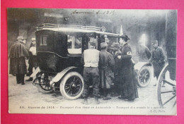 Ww1 Transport D'un Blessé En Automobile Gros Plan 1914 Curé Croix Rouge JC Paris N°89 Dos Scanné - Croix-Rouge