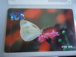 THAILAND USED  CARDS PIN 108  BUTTERFLIES  UNITS 500 - Vlinders