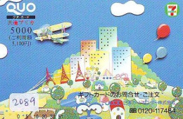 Carte Prepayee JAPON * (2089) BALLON * MONTGOLFIERE - Hot Air Balloon * Aerostato * Heißluft Prepaid CARD JAPAN - - Sport