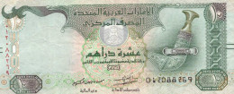 United Arab Emirates 10 Dirhams (2017), VG (P-27d, B-227b)  S/N 012088269 - Ver. Arab. Emirate