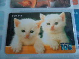 THAILAND USED    CARDS PIN 108  ANIMALS  CATS CAT RARE  UNITS 500 - Gatos