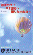 Carte Prepayee JAPON * (2104) BALLON * MONTGOLFIERE - Hot Air Balloon * Aerostato * Heißluft Prepaid CARD JAPAN - - Sport
