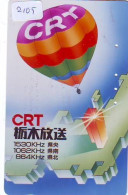 Carte Prepayee JAPON * (2105) BALLON * MONTGOLFIERE - Hot Air Balloon * Aerostato * Heißluft Prepaid CARD JAPAN - - Sport