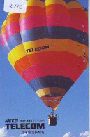 Carte Prepayee JAPON * (2110) BALLON * MONTGOLFIERE - Hot Air Balloon * Aerostato * Heißluft Prepaid CARD JAPAN - - Sport