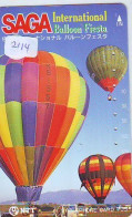Carte Prepayee JAPON * (2114) BALLON * MONTGOLFIERE - Hot Air Balloon * Aerostato * Heißluft Prepaid CARD JAPAN - - Sport