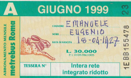 ABBONAMENTO ROMA GIUGNO 1999  (MF2501 - Europe