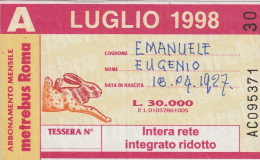 ABBONAMENTO ROMA LUGLIO 1998  (MF2491 - Europe