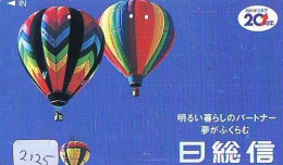 Carte Prepayee JAPON * (2125) BALLON * MONTGOLFIERE - Hot Air Balloon * Aerostato * Heißluft Prepaid CARD JAPAN - - Sport