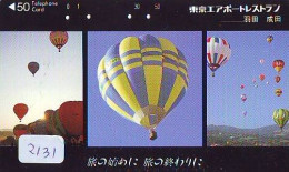 Carte Prepayee JAPON * (2131) BALLON * MONTGOLFIERE - Hot Air Balloon * Aerostato * Heißluft Prepaid CARD JAPAN - - Sport