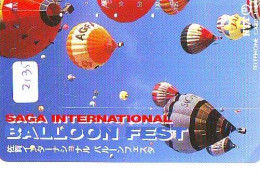 Carte Prepayee JAPON * (2135) BALLON * MONTGOLFIERE - Hot Air Balloon * Aerostato * Heißluft Prepaid CARD JAPAN - - Sport