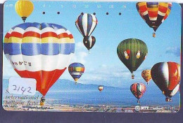 Carte Prepayee JAPON * (2142) BALLON * MONTGOLFIERE - Hot Air Balloon * Aerostato * Heißluft Prepaid CARD JAPAN - - Sport