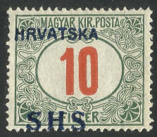 Erorr  - Shifted Overprint / Yugoslavia Kingdom / Croatia 1918 SHS HRVATSKA  - MNH / Signed / Authenticated BODOR - Ungebraucht