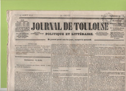 JOURNAL DE TOULOUSE 14 08 1846 - CABANIS MAIRE - SAINT GIRONS - AIX EN PROVENCE - SUISSE BALE - ATTENTAT JOSEPH HENRY - 1800 - 1849