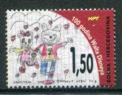 BOSNIA HERCEGOVINA (CROAT) 2001 Walt Disney Centenary MNH / **.  Michel 82 - Bosnie-Herzegovine