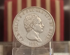 Italia Italy Carlo Felice Cerdeña 5 Liras 1829 P Km 116.2 Plata - Andere & Zonder Classificatie