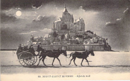 France - Le Mont Saint Michel - Effet De Nuit - Attelage - Plage - Mer -  Carte Postale Ancienne - Le Mont Saint Michel