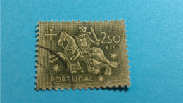 PORTUGAL - Timbre 1953 : Sceau équestre De Denis 1er De Portugal (Dinis Ou Diniz) - 2.50 Escudos - Usati