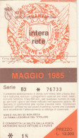 ABBONAMENTO MENSILE BUS ATAC ROMA MAGGIO 1985 (MF563 - Europe