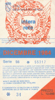 ABBONAMENTO MENSILE BUS ATAC ROMA DICEMBRE 1984 (MF568 - Europe