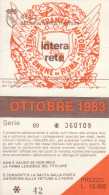 ABBONAMENTO MENSILE BUS ATAC ROMA OTTOBRE 1983 (MF550 - Europe