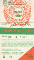 ABBONAMENTO MENSILE BUS ATAC ROMA NOVEMBRE 1984 (MF541 - Europe