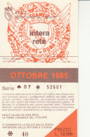 ABBONAMENTO MENSILE BUS ATAC ROMA OTTOBRE 1985 (MF502 - Europe