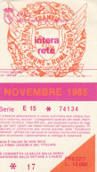 ABBONAMENTO MENSILE BUS ATAC ROMA NOVEMBRE 1985 (MF501 - Europe