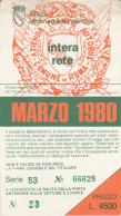 ABBONAMENTO MENSILE BUS ATAC ROMA MARZO 1980 (MF498 - Europe