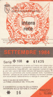 ABBONAMENTO MENSILE BUS ATAC ROMA SETTEMBRE 1984 (MF490 - Europe