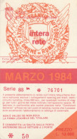 ABBONAMENTO MENSILE BUS ATAC ROMA MARZO 1984 (MF478 - Europe