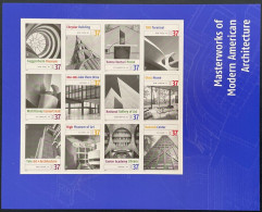 VERINIGTE STAATEN ETATS UNIS USA 2005 MODERN AMERICAN ARCHITECTURE PANE 12v MNH SC 3910SP YT F3649-60 MI B3926-37 SG MS4 - Unused Stamps