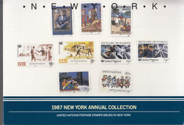 UNO  NEW YORK, Jahressammelmappe 1987, Postfrisch **, 519-523, 540-543 - Cartas & Documentos