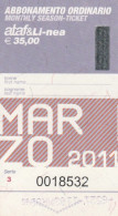 ABBONAMENTO MENSILE BUS ATAF FIRENZE MARZO 2011 (MF1351 - Europe