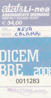 ABBONAMENTO MENSILE BUS ATAF FIRENZE DICEMBRE 2008 (MF1317 - Europe