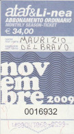 ABBONAMENTO MENSILE BUS ATAF FIRENZE NOVEMBRE 2009 (MF1259 - Europe