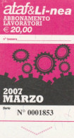 ABBONAMENTO MENSILE BUS ATAF FIRENZE MARZO 2007 (MF1208 - Europa