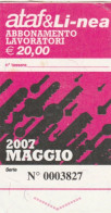 ABBONAMENTO MENSILE BUS ATAF FIRENZE MAGGIO 2007 (MF1203 - Europa