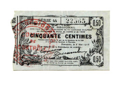 50 Centimes Bon Régional Du Nord Aisne Oise - Notgeld