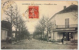 Cpa..47..LAVARDAC..LOT ET GARONNE..L'AVENUE DE LA GARE..HOTEL CAFE DE LA GARE BARADA.. - Lavardac