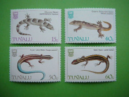 Reptiles Lizards Skink Gecko # Tuvalu 1986 MNH #Mi.382/5 - Serpents