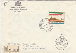 FDC REP. SAN MARINO L.115 VIAGGIATO RACCOMANADATO 1965-FRANCOBOLLI AL VERSO (IX965 - Briefe U. Dokumente