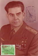 CARTOLINA COMMEMORATIVA VISITA COSMONAUTA GEN.G. BEREGOPVOI 1971 (KX314 - Espace