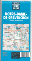 CARTE IGN NOTRE-DAME-DE-GRAVENCHON Au 1:25000ème -n°1811 E -1989 - Carte Topografiche