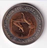 MONEDA DE ANDORRA DE 2 DINERS DEL AÑO 1985 OLIMPIADA SEOUL - COREA - Andorra