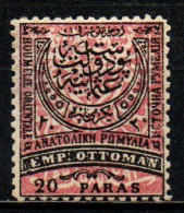 RUMELIA ORIENTALE - 1881 - 20 PARAS (NERO E ROSA) - MH - Rumelia Oriental