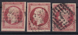 FRANCE 1854 - Canceled - YT 17A, 17a, 17b - 1853-1860 Napoleone III