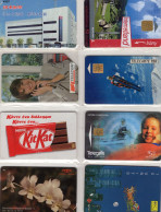 Sortiment 8TK Lot Telecartes 25€ TC Singapore France Italy Greece Nippon Hungary New Zealand USA-Sprint World Phonecards - Autres - Asie